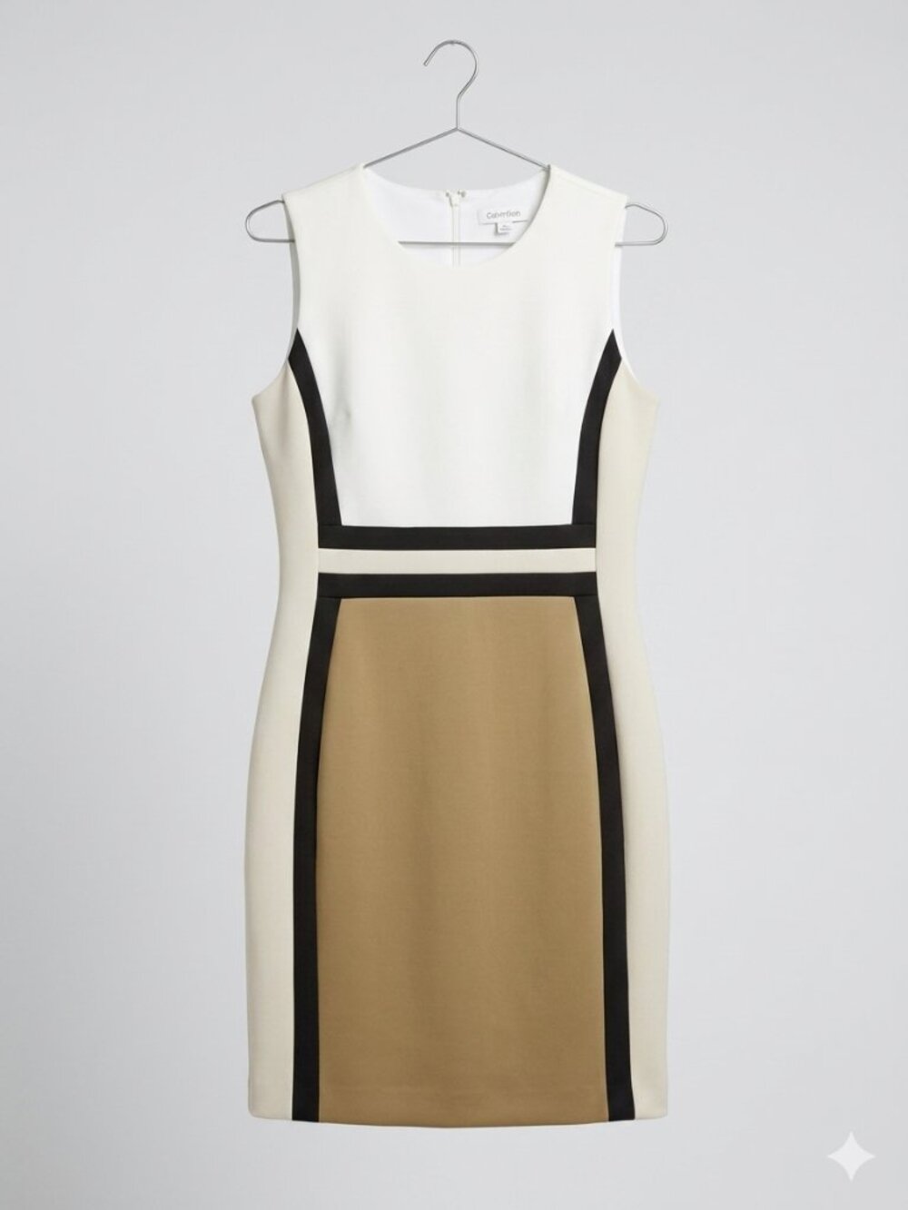 Calvin Klein Color block Sleeveless Scuba Sheath Dress, Size 12